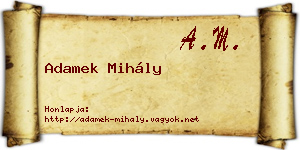 Adamek Mihály névjegykártya