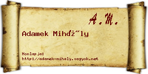 Adamek Mihály névjegykártya