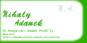 mihaly adamek business card